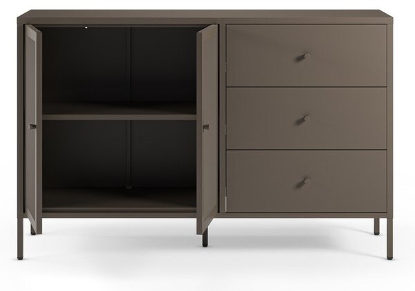 Siva metalna komoda 140x90x40 cm Fayna – Marckeric