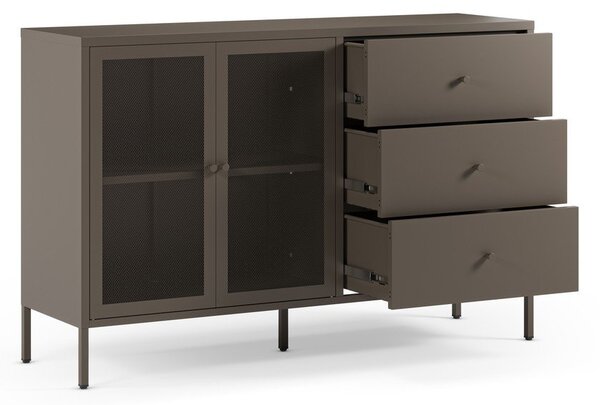 Siva metalna komoda 140x90x40 cm Fayna – Marckeric