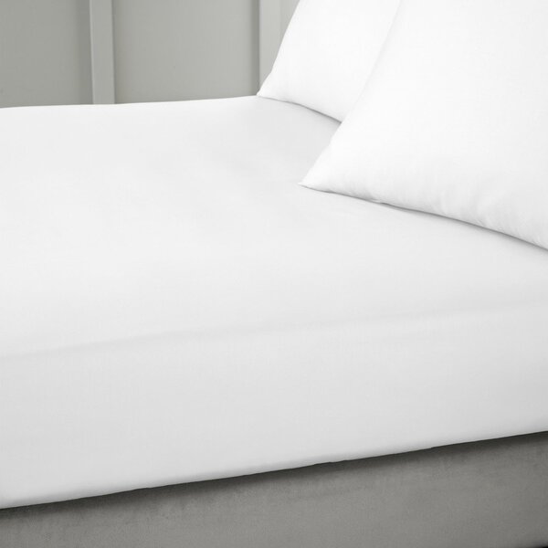 Bijela plahta s gumom od pamučnog satena 185x200 cm Cotton Sateen – Bianca