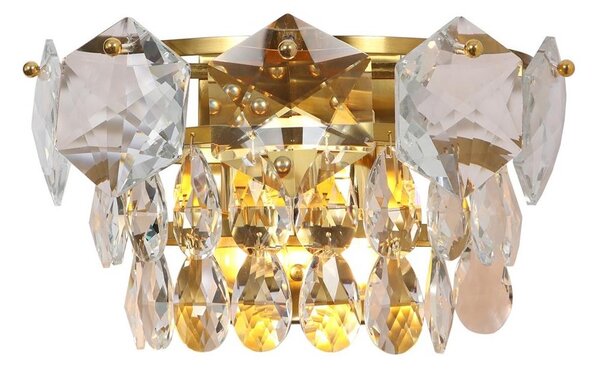 Kristalna zidna svjetiljka SELENA 2xE14/40W/230V zlatna