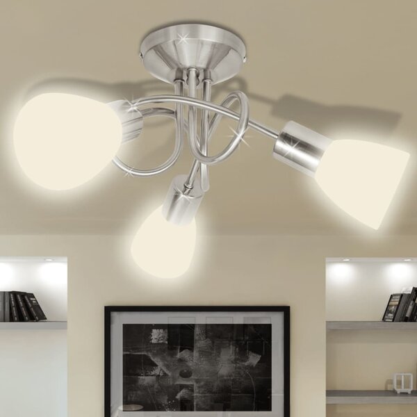VidaXL Stropna lampa s staklenim abažurima 3 E14 žarulje