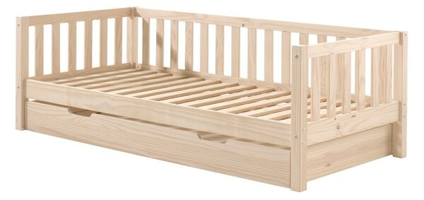 Dječji krevet od masivnog bora s podnicom 90x200 cm u prirodnoj boji Fritz – Vipack