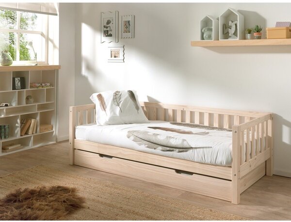Dječji krevet od masivnog bora s podnicom 90x200 cm u prirodnoj boji Fritz – Vipack