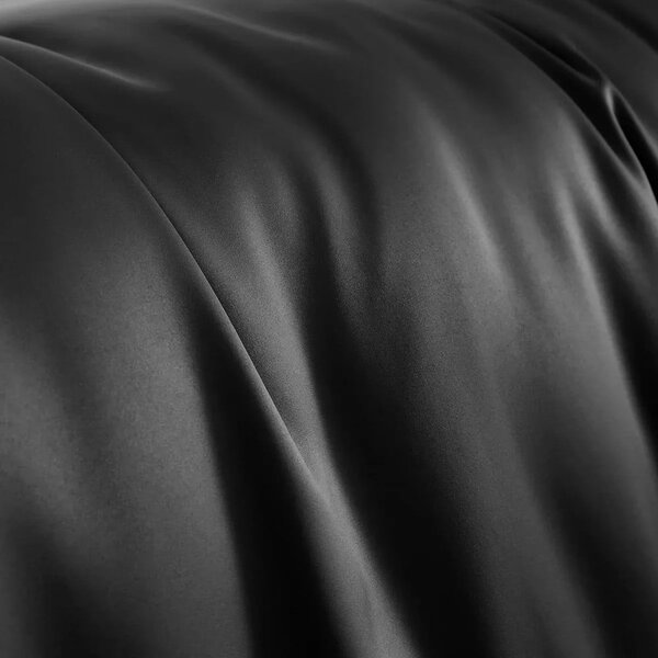 Crna satenska posteljina za krevet za jednu osobu 135x200 cm Silky Soft – Catherine Lansfield