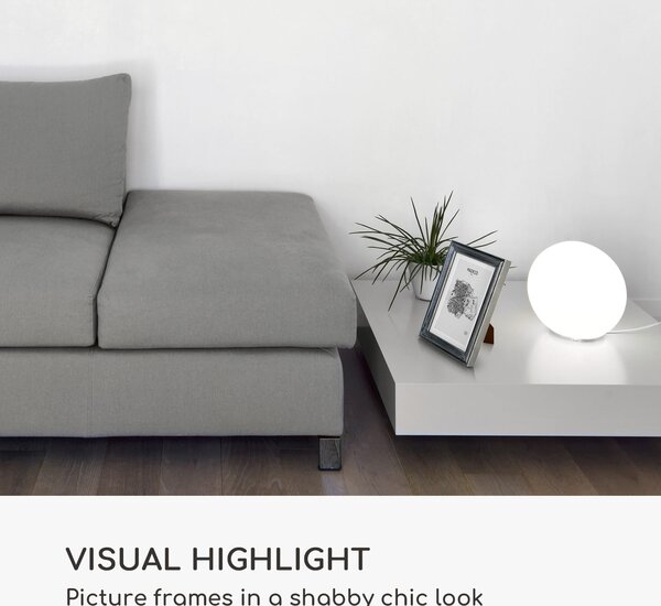 Casa Chic Lancaster, okviri za slike, pravokutni, set od 3 okvira, fotografije 17 x 12 cm, nosač, drvo
