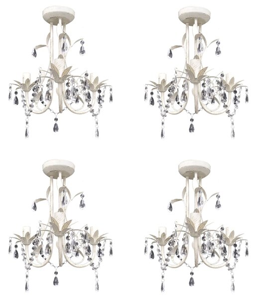 VidaXL Kristalni viseći stropni lusteri 4 kom elegantni bijeli