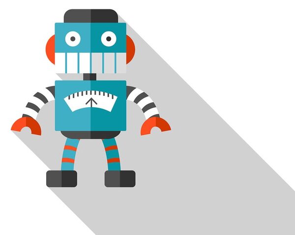 Slika plavi robot na bijeloj pozadini