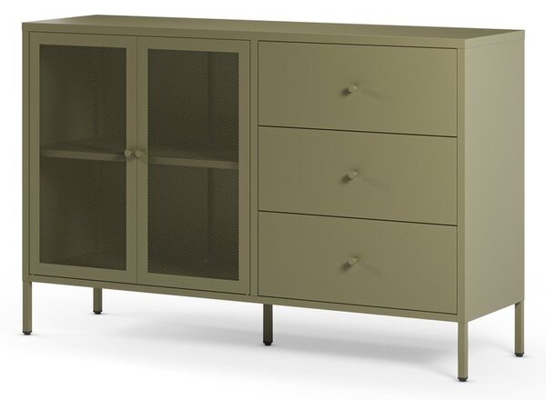 Zelena metalna komoda 140x90x40 cm Fayna – Marckeric