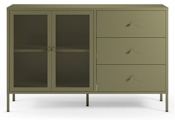 Zelena metalna komoda 140x90x40 cm Fayna – Marckeric