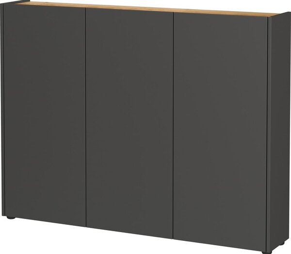Antracitno sivi ormarić u dekoru hrasta 138x105x25 cm Libbiano – Germania