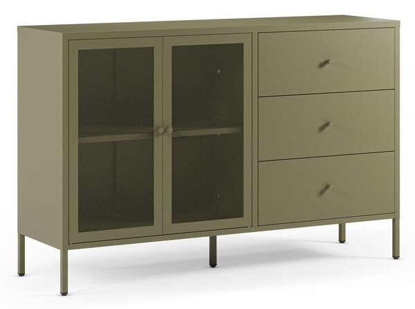 Zelena metalna komoda 140x90x40 cm Fayna – Marckeric