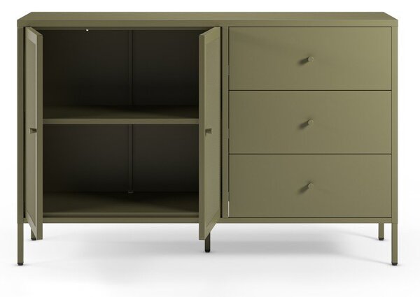 Zelena metalna komoda 140x90x40 cm Fayna – Marckeric