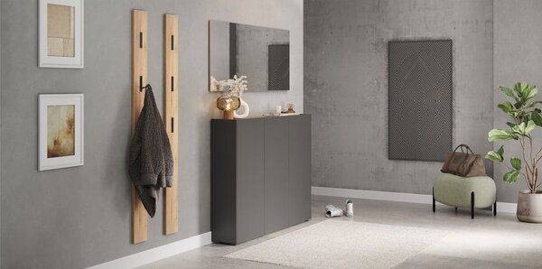 Antracitno sivi ormarić u dekoru hrasta 138x105x25 cm Libbiano – Germania