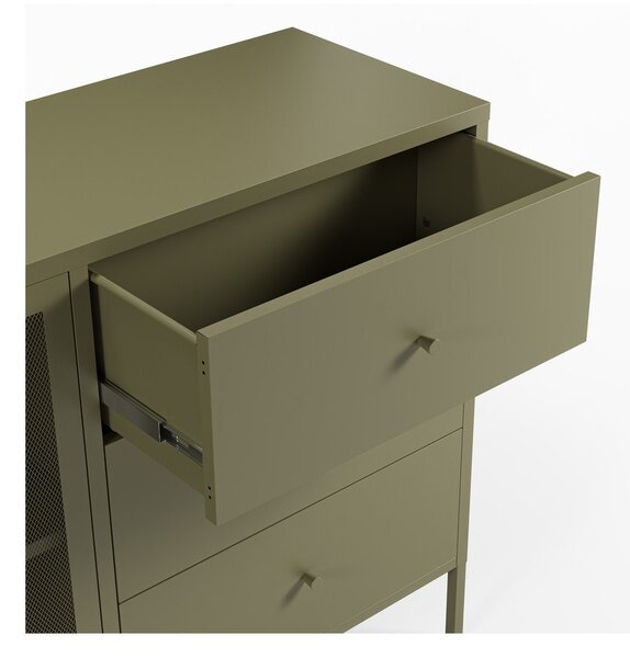 Zelena metalna komoda 140x90x40 cm Fayna – Marckeric