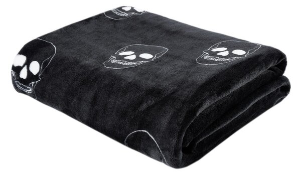 Tamno siva deka za bebe od mikropliša 130x170 cm Skulls – Catherine Lansfield