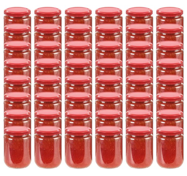 VidaXL Staklenke za džem s crvenim poklopcima 48 kom 230 ml