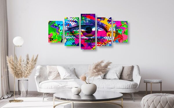 5-dijelna slika ljudsko oko u pop-art stilu