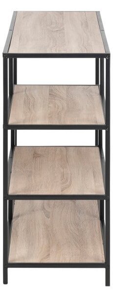 Crno/prirodna polica za knjige u dekoru hrasta 114x78 cm Seaford - Actona