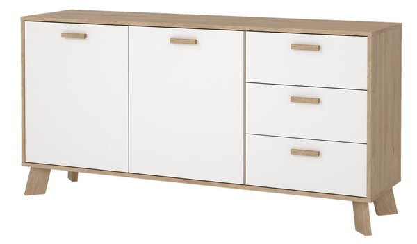 Bijela/u prirodnoj boji komoda u dekoru hrasta 147x73x39 cm Ikast – Tvilum