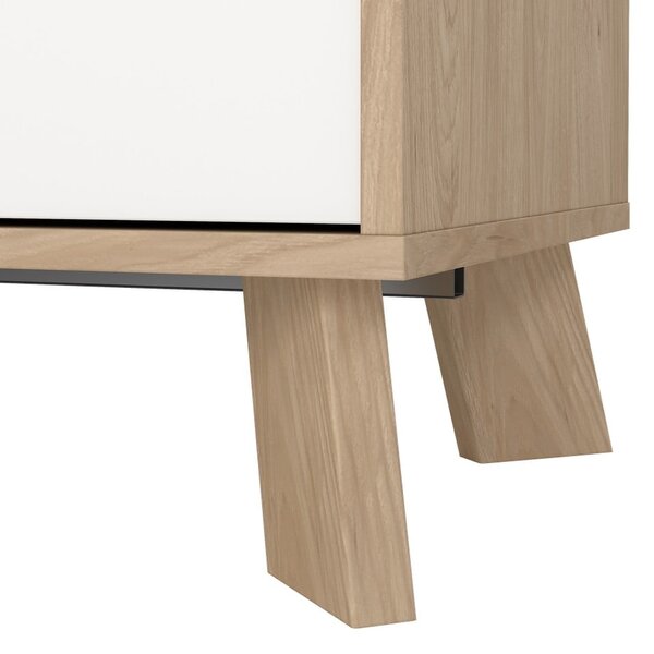 Bijela/u prirodnoj boji komoda u dekoru hrasta 147x73x39 cm Ikast – Tvilum