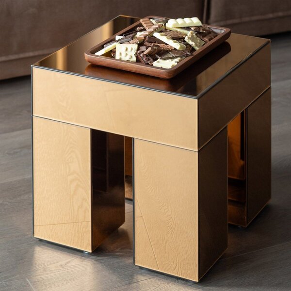 Pomoćni stol u sjajnom dekoru 45x45 cm Mirrox – WOOOD