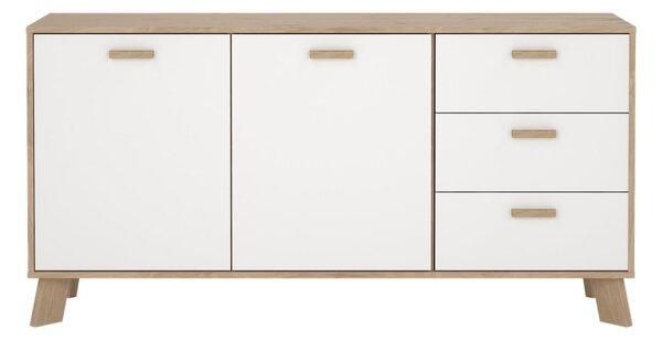 Bijela/u prirodnoj boji komoda u dekoru hrasta 147x73x39 cm Ikast – Tvilum