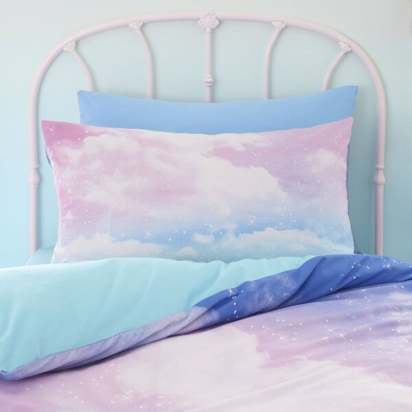Plava/ružičasta dječja posteljina za krevet za jednu osobu 135x200 cm Ombre Rainbow Clouds – Catherine Lansfield