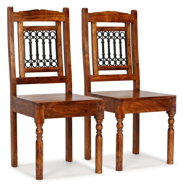 VidaXL Blagovaonske stolice od masivnog drva s obradom od šišama 2 kom klasične
