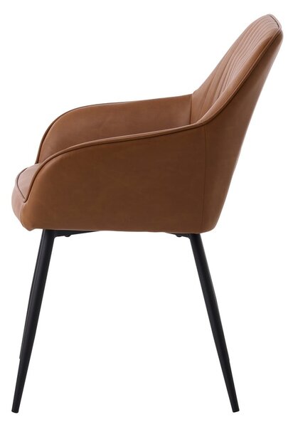 Smeđe podstavljene blagovaonske stolice u setu s naslonima za ruke 2 kom Nolan Stripe – Unique Furniture