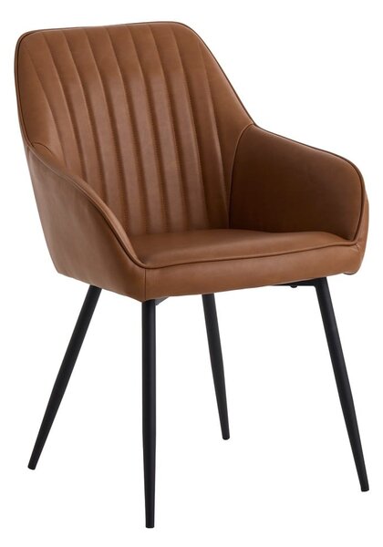 Smeđe podstavljene blagovaonske stolice u setu s naslonima za ruke 2 kom Nolan Stripe – Unique Furniture