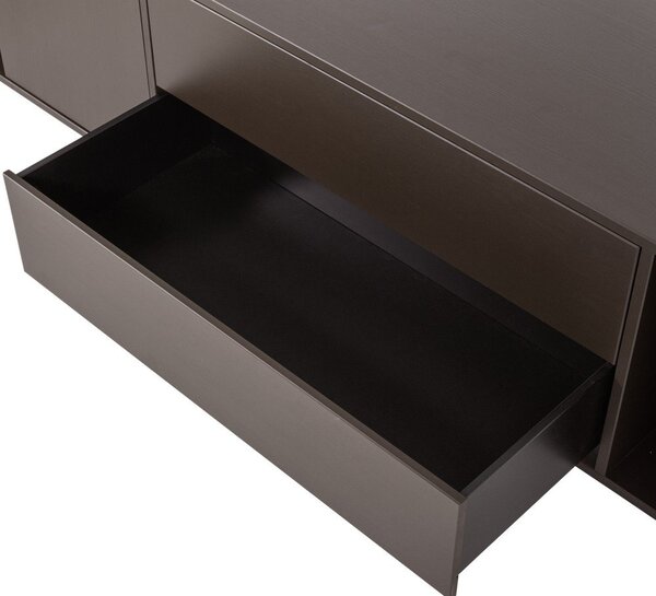 Tamno smeđa TV komoda od masivnog bora 200x45x44 cm Settle Down – vtwonen