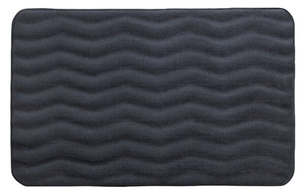 Antracit sivi kupaonski tepih s memorijskom pjenom Wenko Anthracite, 80 x 50 cm