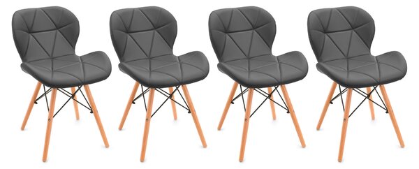 Blagovaonske stolice 4 kom koža Grey