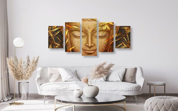 5-dijelna slika Buddha s osmijehom na licu