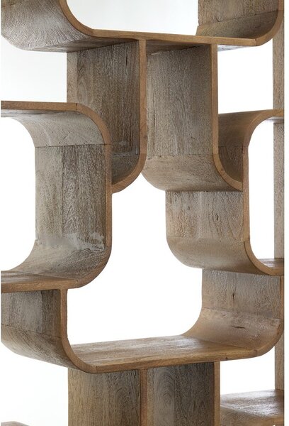 Regal od masivnog manga u tamnoj prirodnoj boji 100x200x30 cm Labare – Light & Living