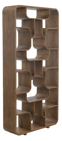 Regal od masivnog manga u tamnoj prirodnoj boji 100x200x30 cm Labare – Light & Living