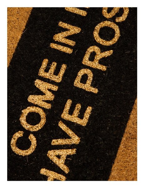 Otirač od prirodnih kokosovih vlakana Artsy Doormats Come In If you Have Prosecco Glitter, 40 x 60 cm