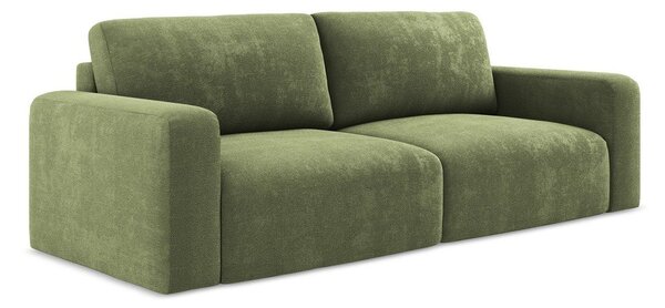 Zelena sklopiva/s prostorom za odlaganje sofa od šenila 252 cm Kona – Makamii