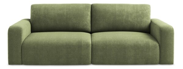 Zelena sklopiva/s prostorom za odlaganje sofa od šenila 252 cm Kona – Makamii