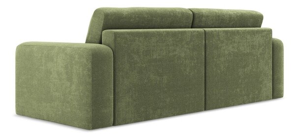 Zelena sklopiva/s prostorom za odlaganje sofa od šenila 252 cm Kona – Makamii