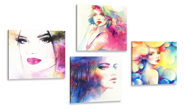Set slika elegancija žene u boji
