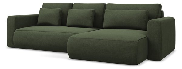 Kaki zelena sklopiva/s prostorom za odlaganje kutna garnitura (s desnim kutom/s ležaljkom) Kapua – Makamii