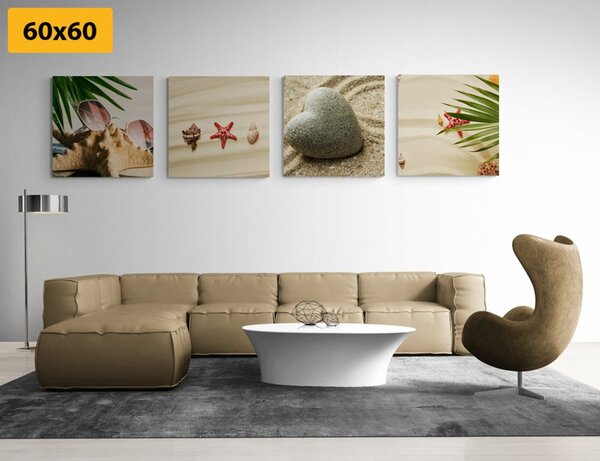 Set slika pješčana plaža - mrtva priroda