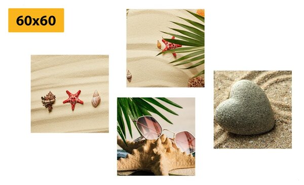 Set slika pješčana plaža - mrtva priroda
