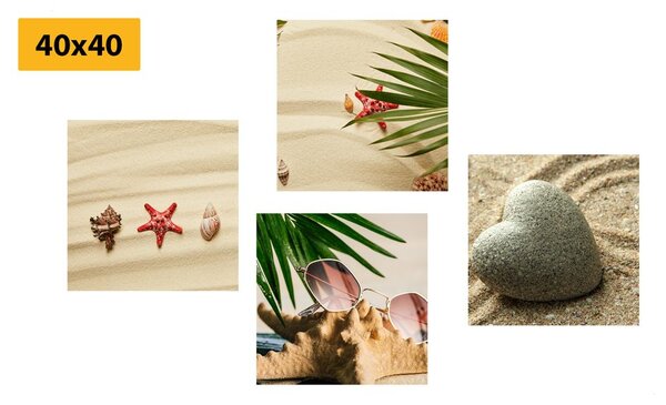 Set slika pješčana plaža - mrtva priroda