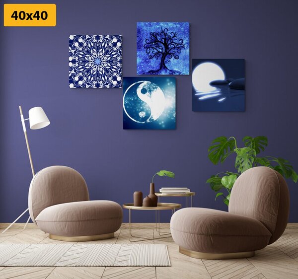 Set slika Feng Shui u plavom dizajnu