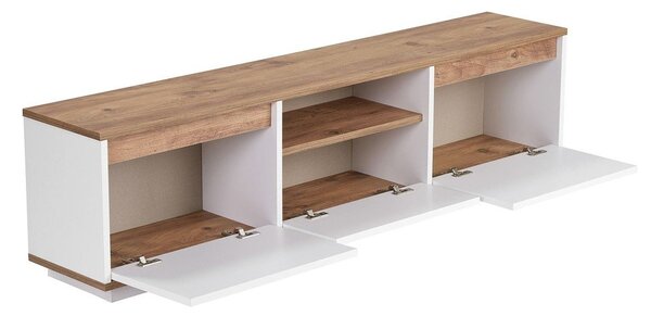 Bijela/u prirodnoj boji TV komoda u dekoru bora 160x42x30 cm Sentinel – Kalune Design
