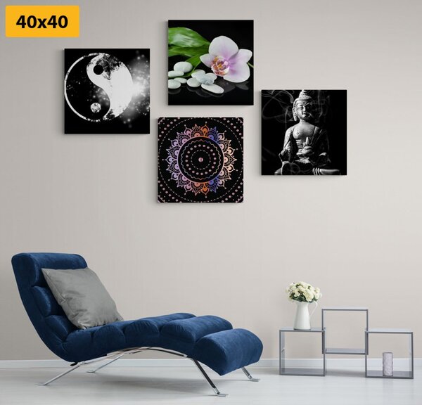 Set slika Feng Shui na crnoj pozadini
