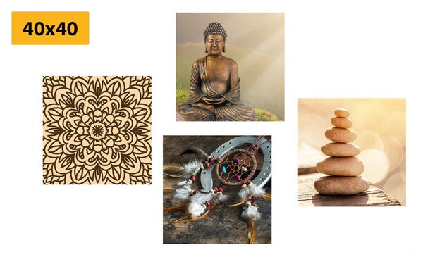 Set slika harmoničan Buddha