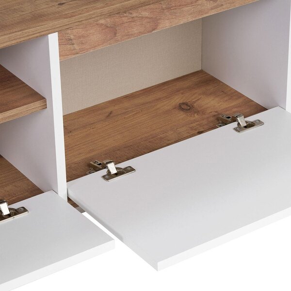 Bijela/u prirodnoj boji TV komoda u dekoru bora 160x42x30 cm Sentinel – Kalune Design